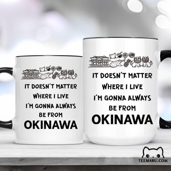 OKMG0031 - Okinawa Pride Accent Mug - It Doesn't Matter Where I Live