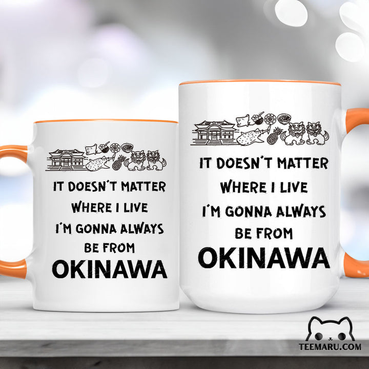 OKMG0031 - Okinawa Pride Accent Mug - It Doesn't Matter Where I Live