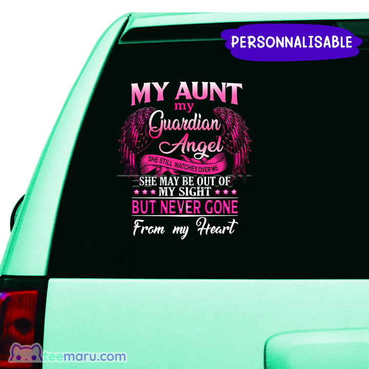 My Aunt Is My Guardian Angel Memorial Car Decal