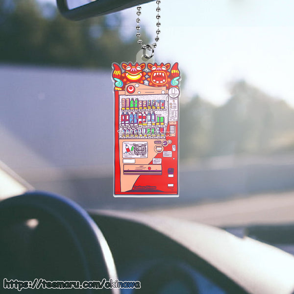 TeeMaru Okinawa Car Ornament OKCO001 - Happy Shisa Dogs and Vending Machine