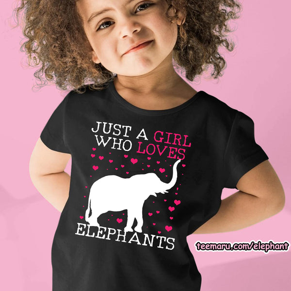 TeeMaru Elephant Youth T-Shirt ELTS029 - Just A Girl Who Loves Elephants