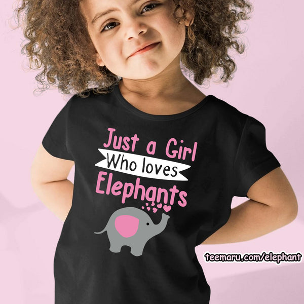 TeeMaru Elephant Youth T-Shirt ELTS031 - Just A Girl Who Loves Elephants