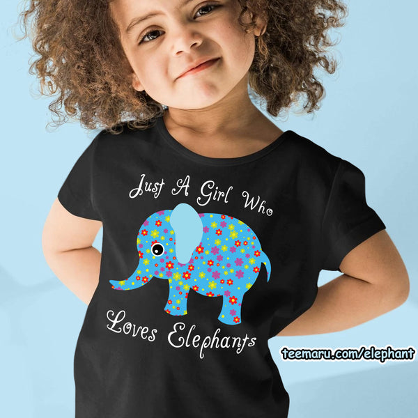 TeeMaru Elephant Youth T-Shirt ELTS036 - Just A Girl Who Loves Elephants