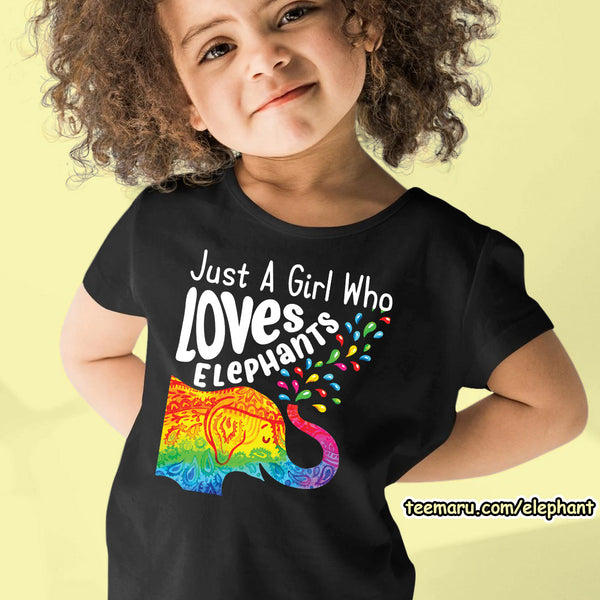TeeMaru Elephant Youth T-Shirt ELTS038 - Just A Girl Who Loves Elephants