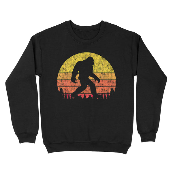 TeeMaru Bigfoot Sweatshirt MC027- Bigfoot Sasquatch Yeti Retro Vintage Sunset Distressed