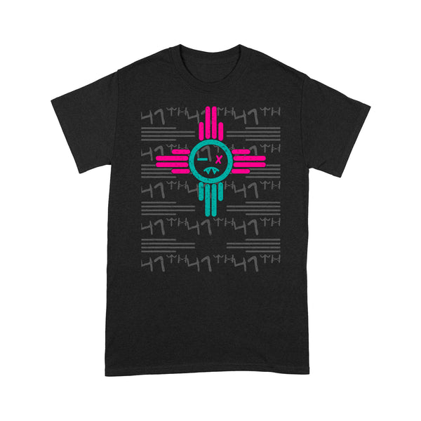 New Mexico T-Shirt NMTS24 - New Mexico Zia Monster Pink and Teal