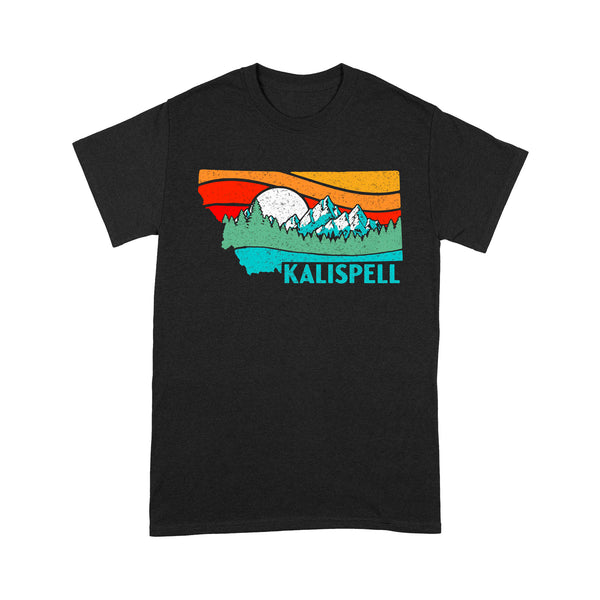 Kalispell Montana Retro Mountains - Montana T-Shirt MTTS0050