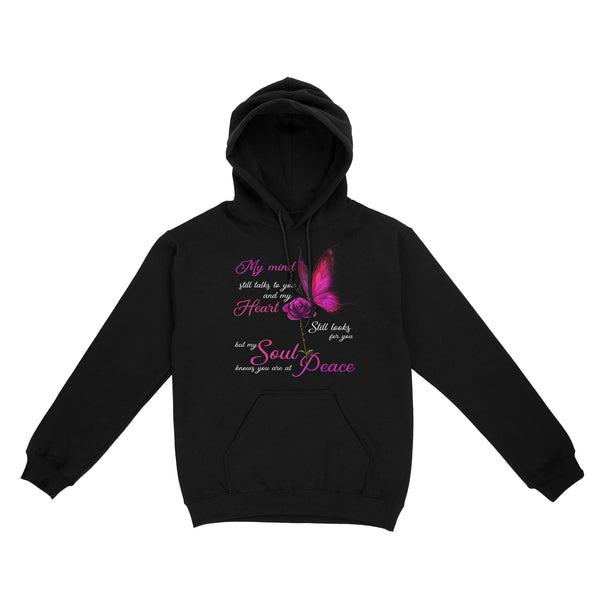 My Mind Still Talks To You Pink Butterfly METS0011 - Butterfly Memorial Hoodie