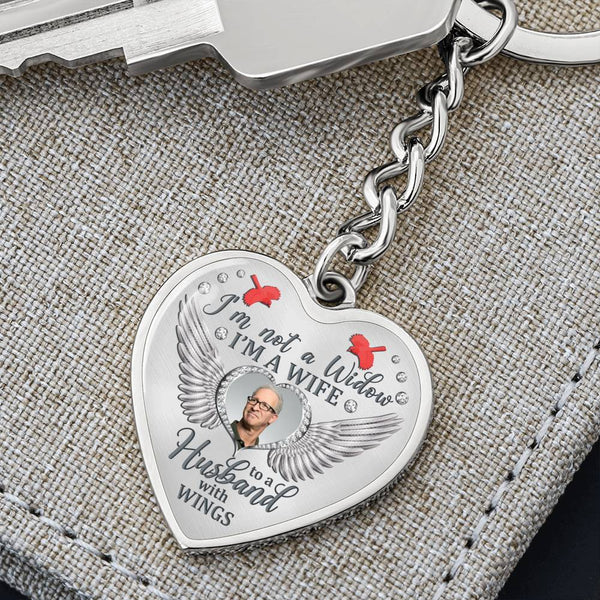 Cardinal Im Not A Widow Memorial Heart Keychain HNLVBC0009