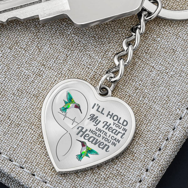 Hummingbird Hold You In My Heart Memorial Heart Keychain HNLVBC0007