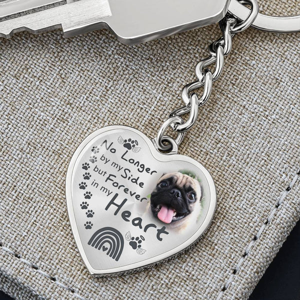 Pet Paw No Longer By My Side  Memorial Heart Keychain HNLVBC0022