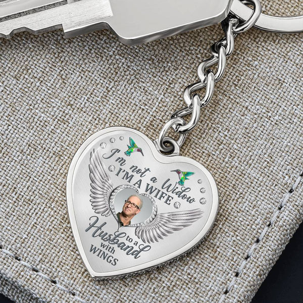 Hummingbird Im Not A Widow Memorial Heart Keychain HNLVBC0009