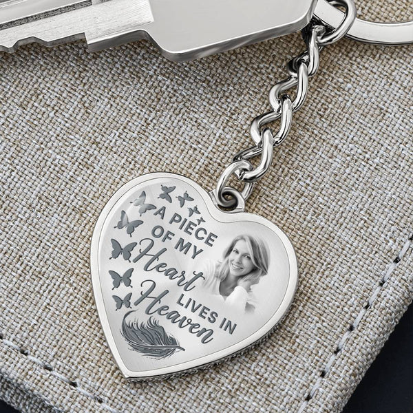 Butterfly A Piece Of My Heart Memorial Heart Keychain HNLVBC0011