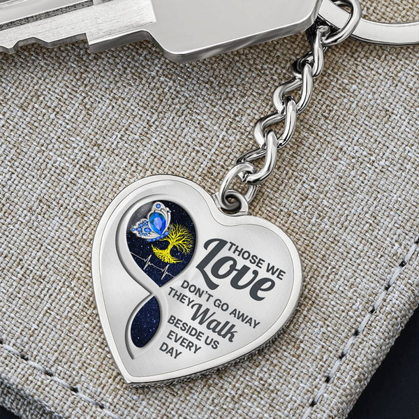 Light Blue Butterfly Those We Love Memorial Heart Keychain HNLVBC0015