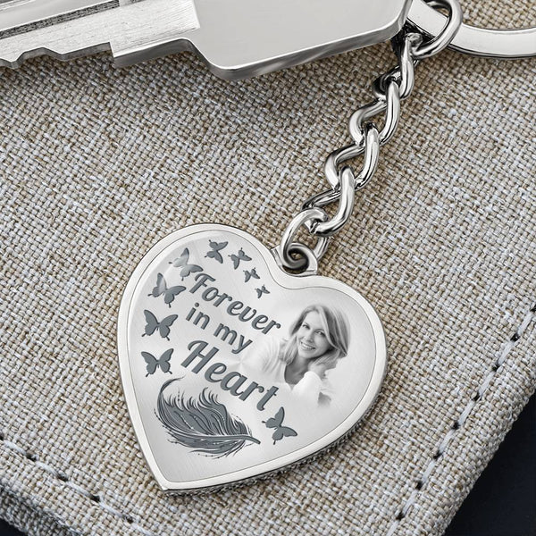 Butterfly Forever In My Heart Memorial Heart Keychain HNLVBC0011
