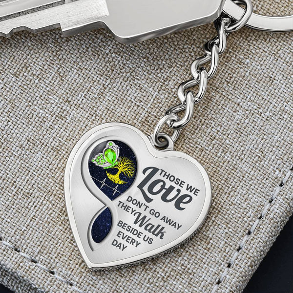 Green Butterfly Those We Love Memorial Heart Keychain HNLVBC0015