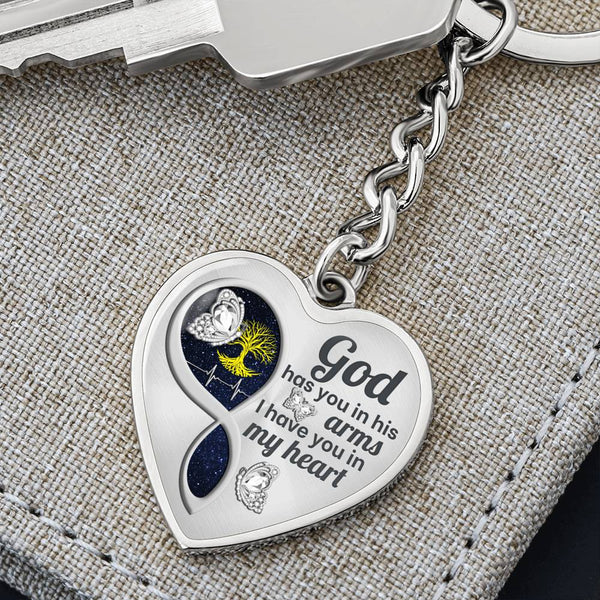 White Butterfly God Has You Memorial Heart Keychain HNLVBC0014