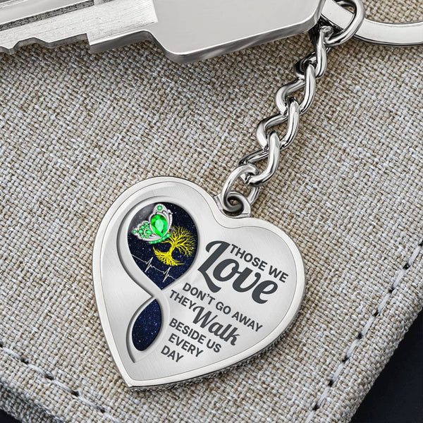 Aquamarine Butterfly Those We Love Memorial Heart Keychain HNLVBC0015