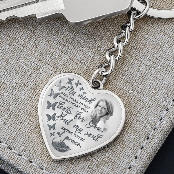 Butterfly My Mind Memorial Heart Keychain HNLVBC0011
