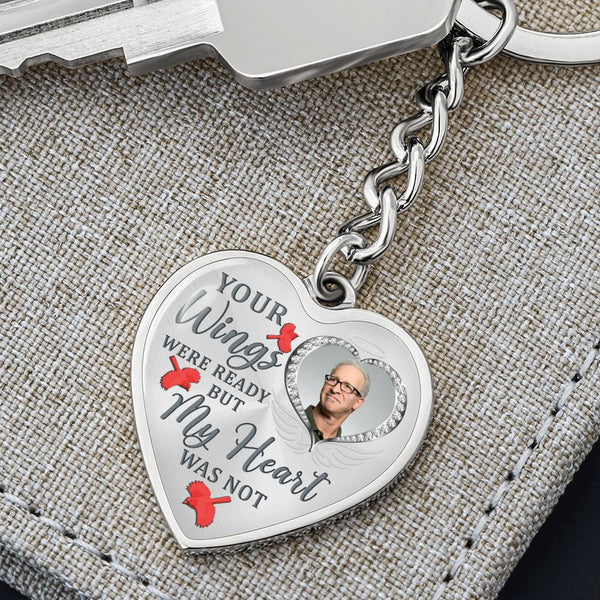 Cardinal Your Wings Were Ready Memorial Heart Keychain HNLVBC0010