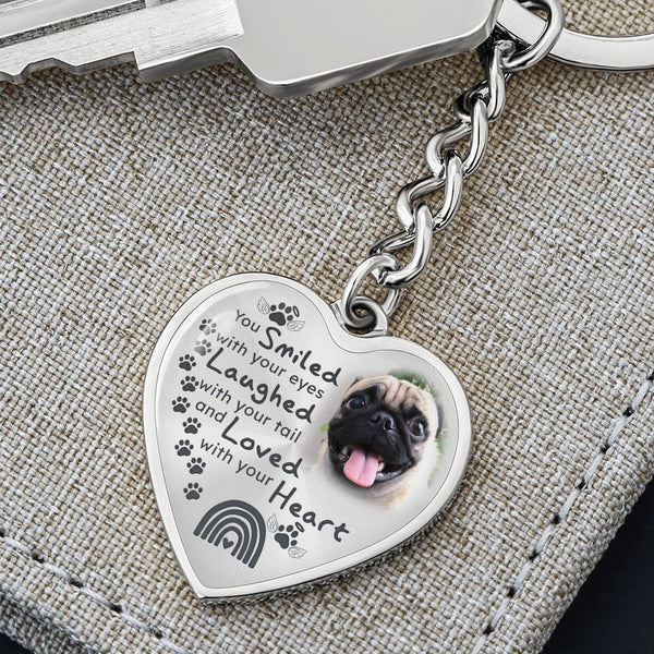Pet Paw You Smiled HNLVBC0022 Memorial Heart Keychain