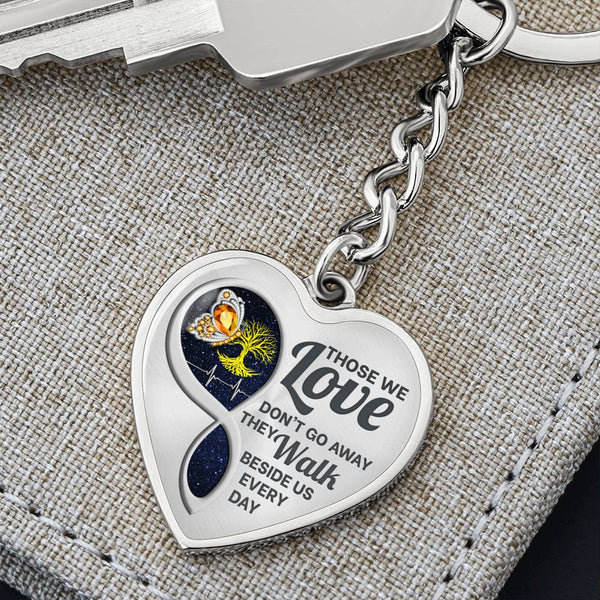 Orange Butterfly Those We Love Memorial Heart Keychain HNLVBC0015