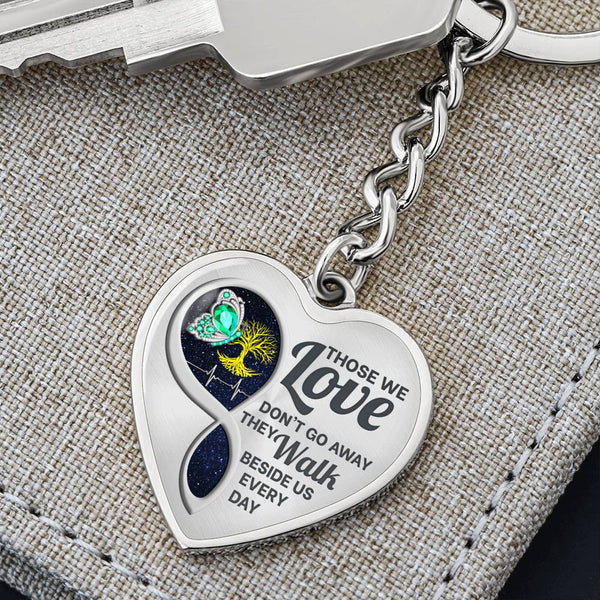 Turquoise Butterfly Those We Love Memorial Heart Keychain HNLVBC0015