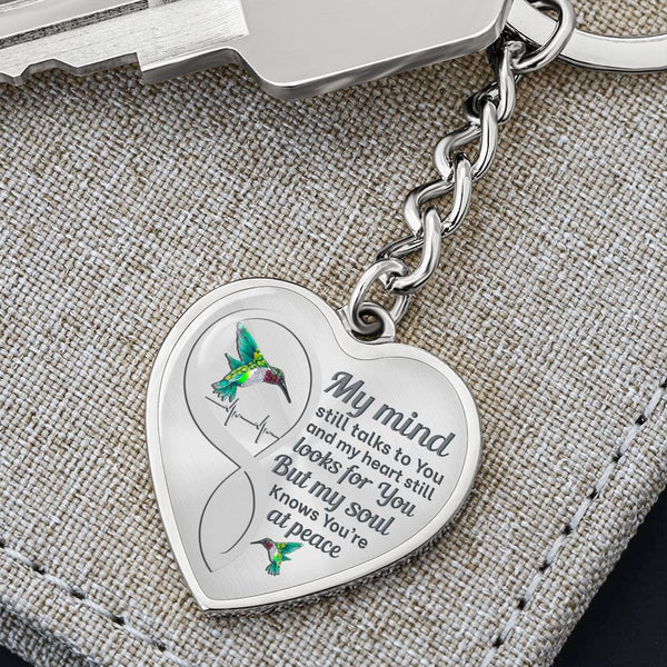 Hummingbird My Mind Memorial Heart Keychain HNLVBC0005