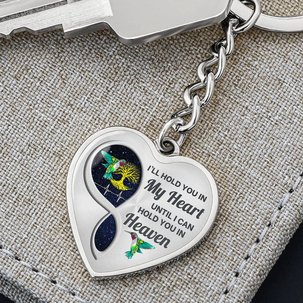 Hummingbird I Will Hold You Memorial Heart Keychain HNLVBC0016