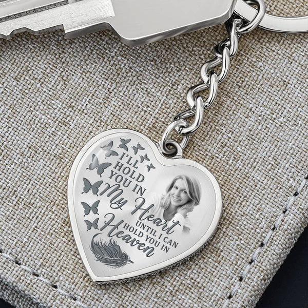Butterfly I Will Hold You Memorial Heart Keychain HNLVBC0011