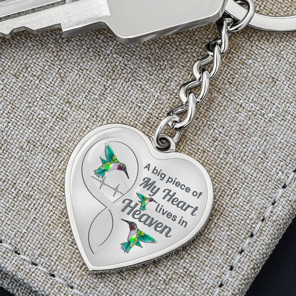 Hummingbird A Big Piece Memorial Heart Keychain HNLVBC0006