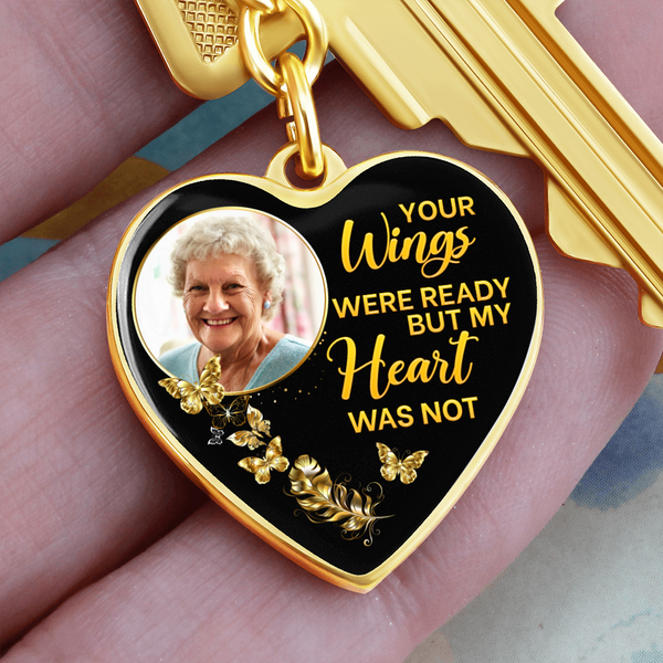 Butterfly Your Wings Were Ready HNLVBC0025 Personalized Memorial Heart Keychain
