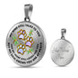 JL1707024 My Mind Still Talks To You Golden Dragonflies Golden Colorful Paws Luxury Necklace with Back Engraving
