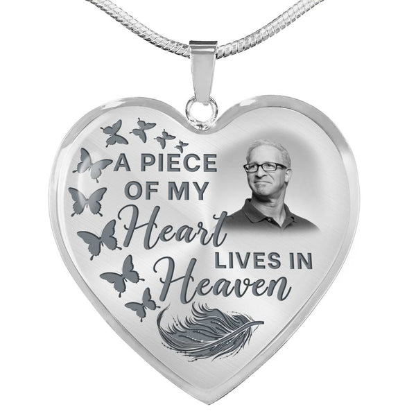 Butterfly A Piece Of My Heart Memorial Heart Pendant Necklace HNLVBC0011