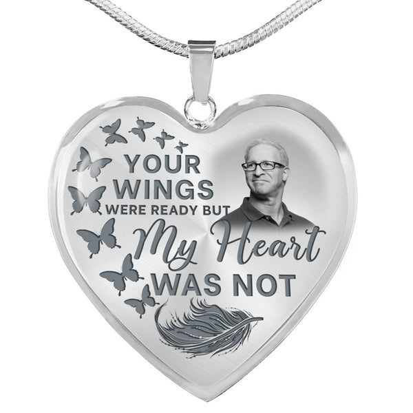 Butterfly Your Wings Were Ready Memorial Heart Pendant Necklace HNLVBC0011