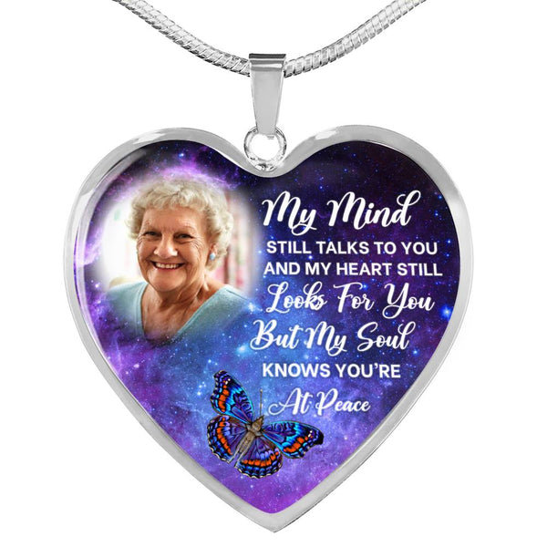 Butterfly Galaxy My Mind Personalized Memorial Heart Pendant Necklace HNLVBC0023