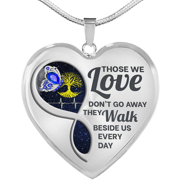 Blue Butterfly Those We Love Memorial Heart Pendant Necklace HNLVBC0015
