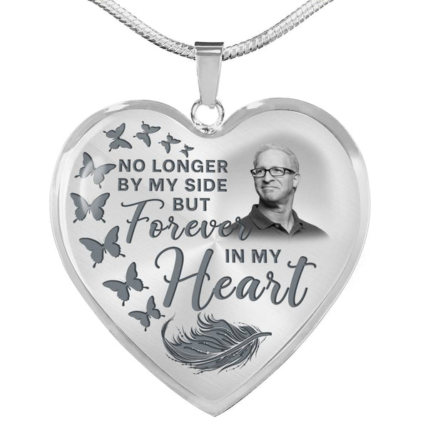 Butterfly No Longer BY My Side  Memorial Heart Pendant Necklace HNLVBC0011