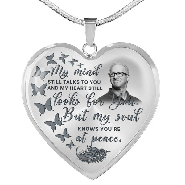 Butterfly My Mind Memorial Heart Pendant Necklace HNLVBC0011