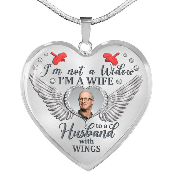 Cardinal Im Not A Widow Memorial Heart Pendant Necklace HNLVBC0009