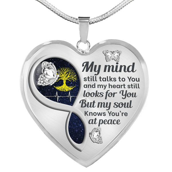 White Butterfly My Mind  Memorial Heart Pendant Necklace HNLVBC0012