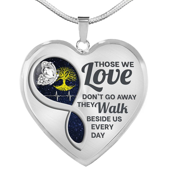 White Butterfly Those We Love Memorial Heart Pendant Necklace HNLVBC0015