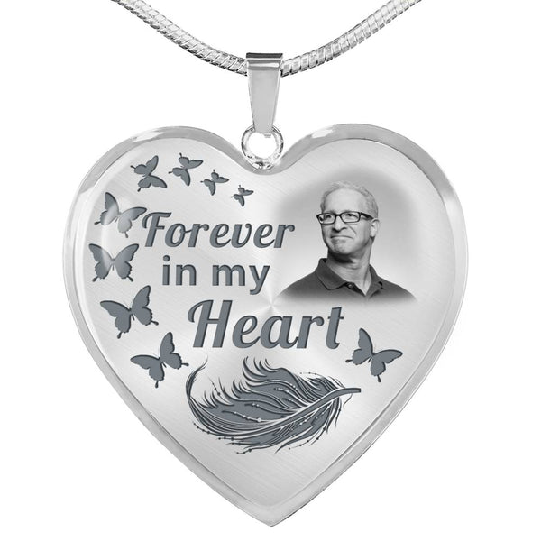 Butterfly Forever In My Heart Memorial Heart Pendant Necklace HNLVBC0011