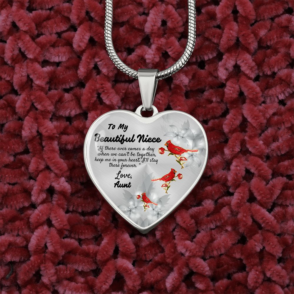 To My Beautiful Niece Heart Necklace Birthday Gift, Christmas Gift From Aunt
