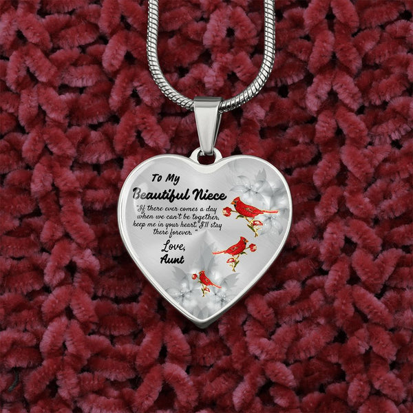 To My Beautiful Niece Heart Necklace Birthday Gift, Christmas Gift From Aunt