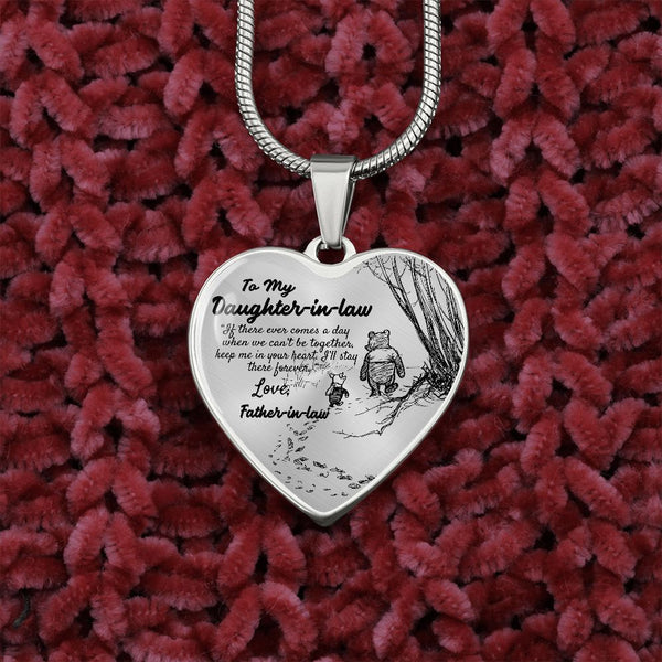 To My Beautiful Daughter-in-law Heart Necklace Birthday Gift, Christmas Gift From Father-in-law