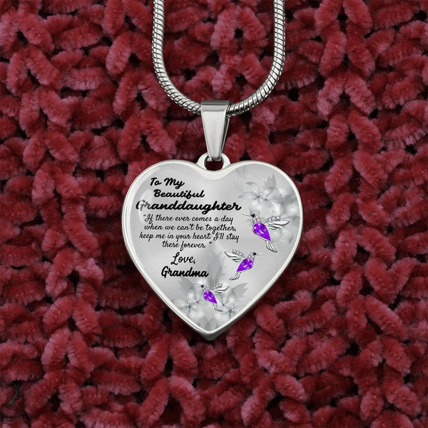To My Beautiful Granddaughter Heart Necklace Birthday Gift, Christmas Gift From Grandma