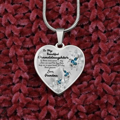 To My Beautiful Granddaughter Heart Necklace Birthday Gift, Christmas Gift From Grandma