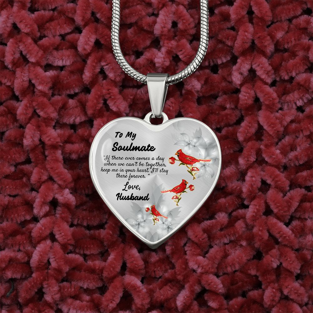 To My Soulmate Heart Necklace Birthday Gift, Christmas Gift From Husband