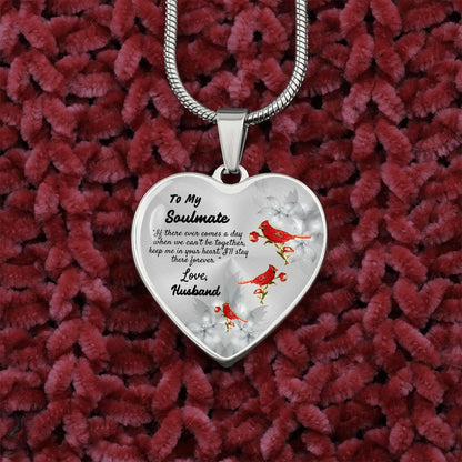 To My Soulmate Heart Necklace Birthday Gift, Christmas Gift From Husband